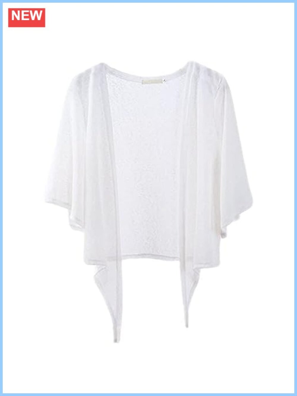 Lightweight Tie Front Bolero Shrug Cardigan Half Flare Sleeve